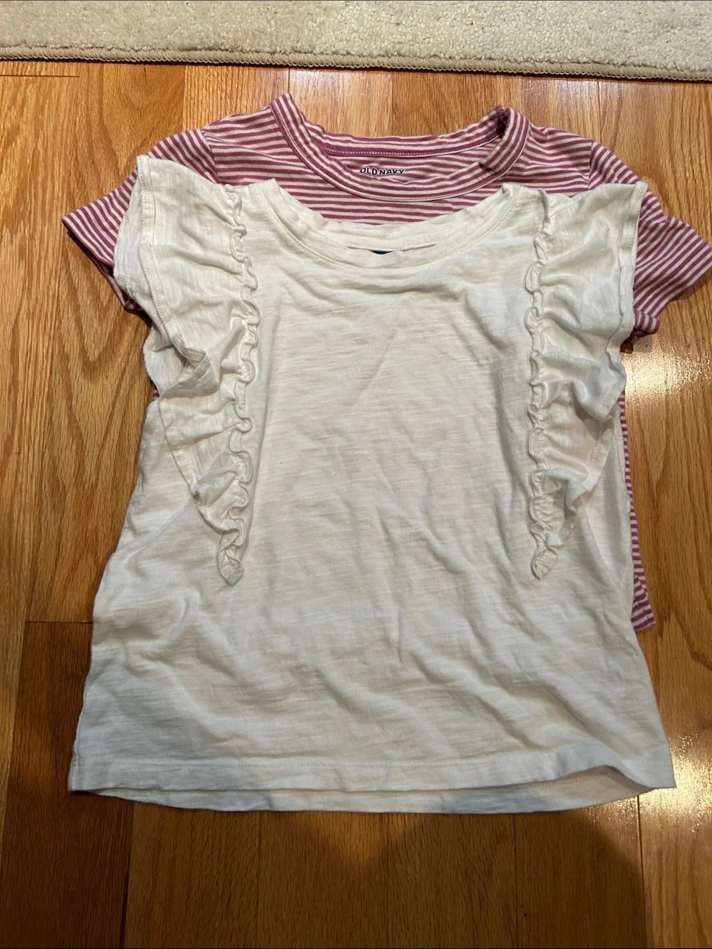 Old Navy Girls Short Sleeve Bundle and  Olive Bralette Layer